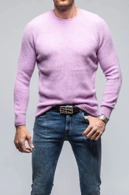 Henry Crew Neck Cashmere Sweater In Lavender