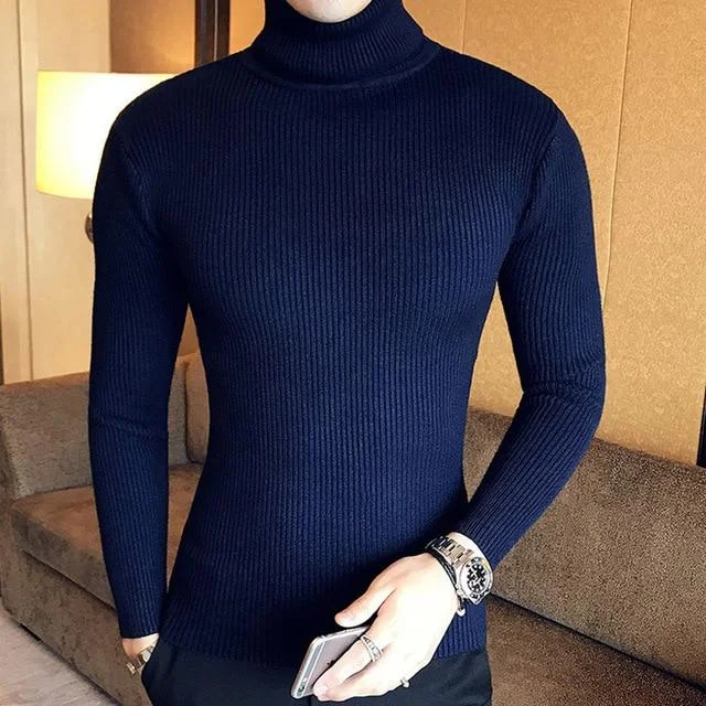 High Turtleneck Slim Fit Warm Branded Thick Sweater and Pullover for Men