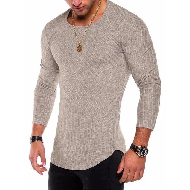 O-Neck Casual Slim Fit Solid Knitted Sweater for Men in Size S-4XL