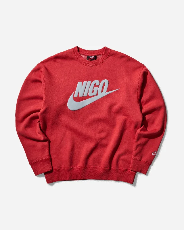 Men's Nigo Fleece Crewneck Sweatshirt Gym Red / Wolf Grey